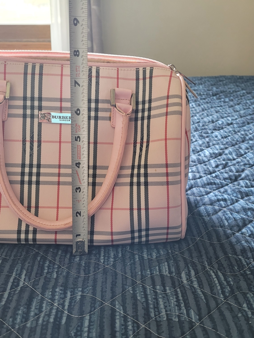 Vintage Burberrys of London Nova Check Canvas Pink Trim Purse Authentic - Picture 11 of 13